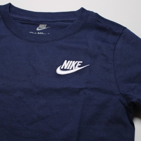 Nike Little Boys Size 4 Embroidered Futura T-Shirt 💙 Navy Cotton Short Sleeve - Picture 2 of 8